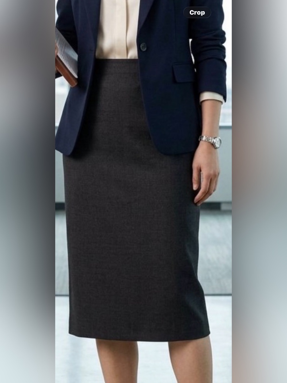 Tahari Dark Gray Pencil Skirt - Tailored Office Staple